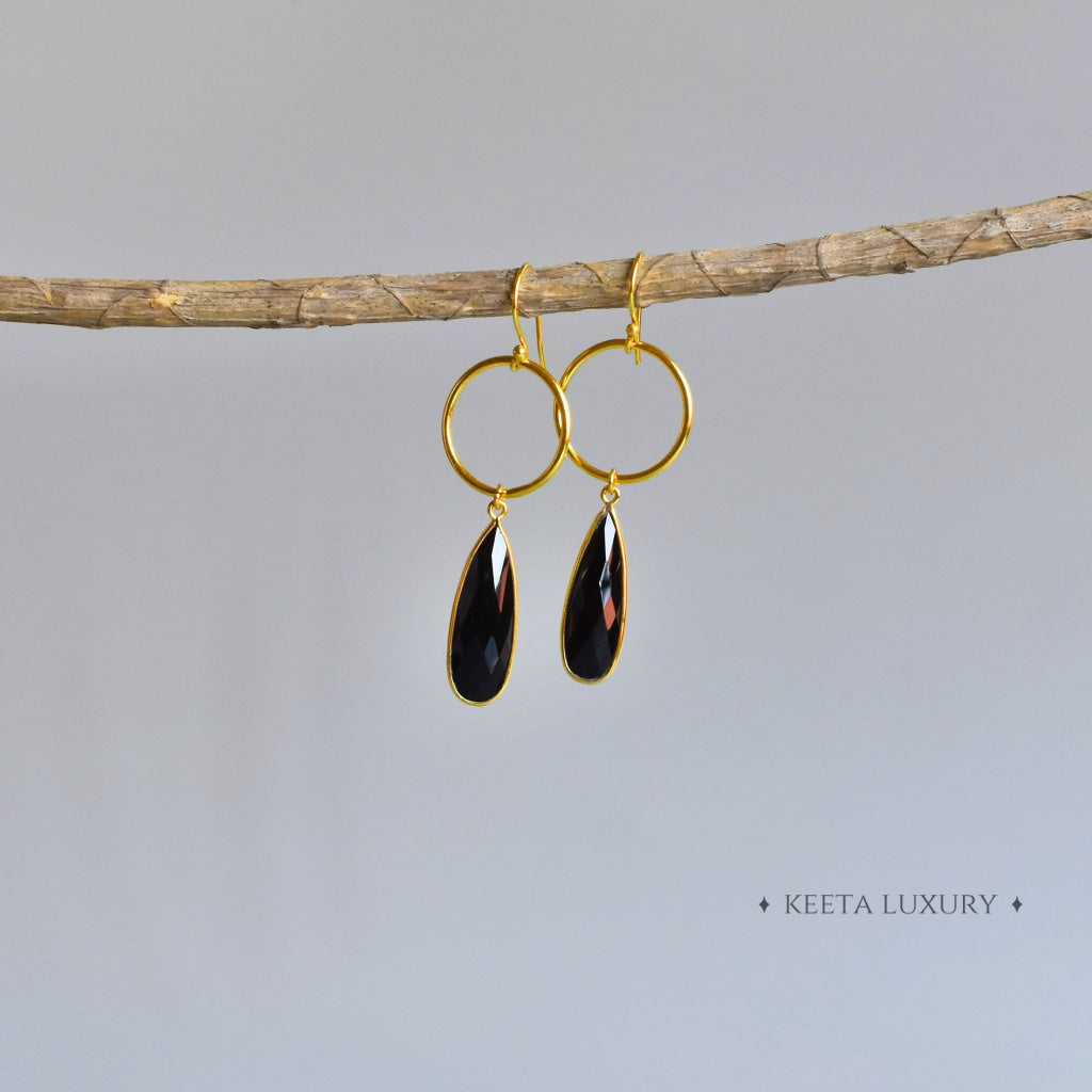 Echo Loops - Onyx Earrings Earrings