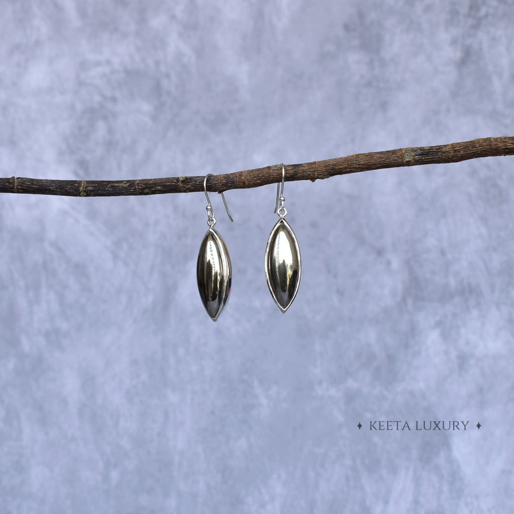 Elongated Glam- Pyrite Earrings Bracelets
