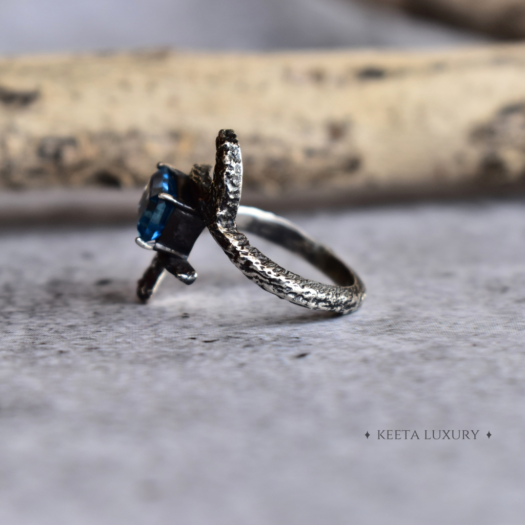Enchanted Forest - Blue Topaz Ring -