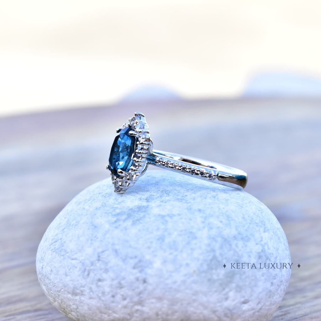 Eternal Bloom - Blue Topaz Ring -