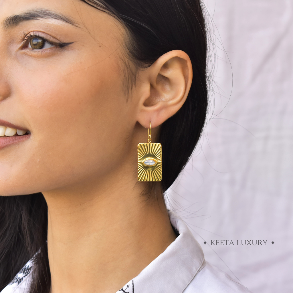 Evil Eye - Moonstone Earrings -