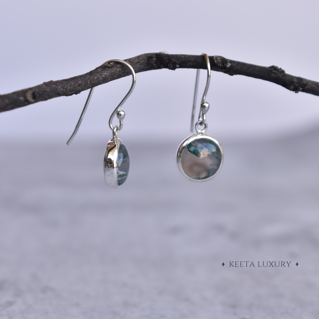 Exquisite - Moss Agate Earrings -