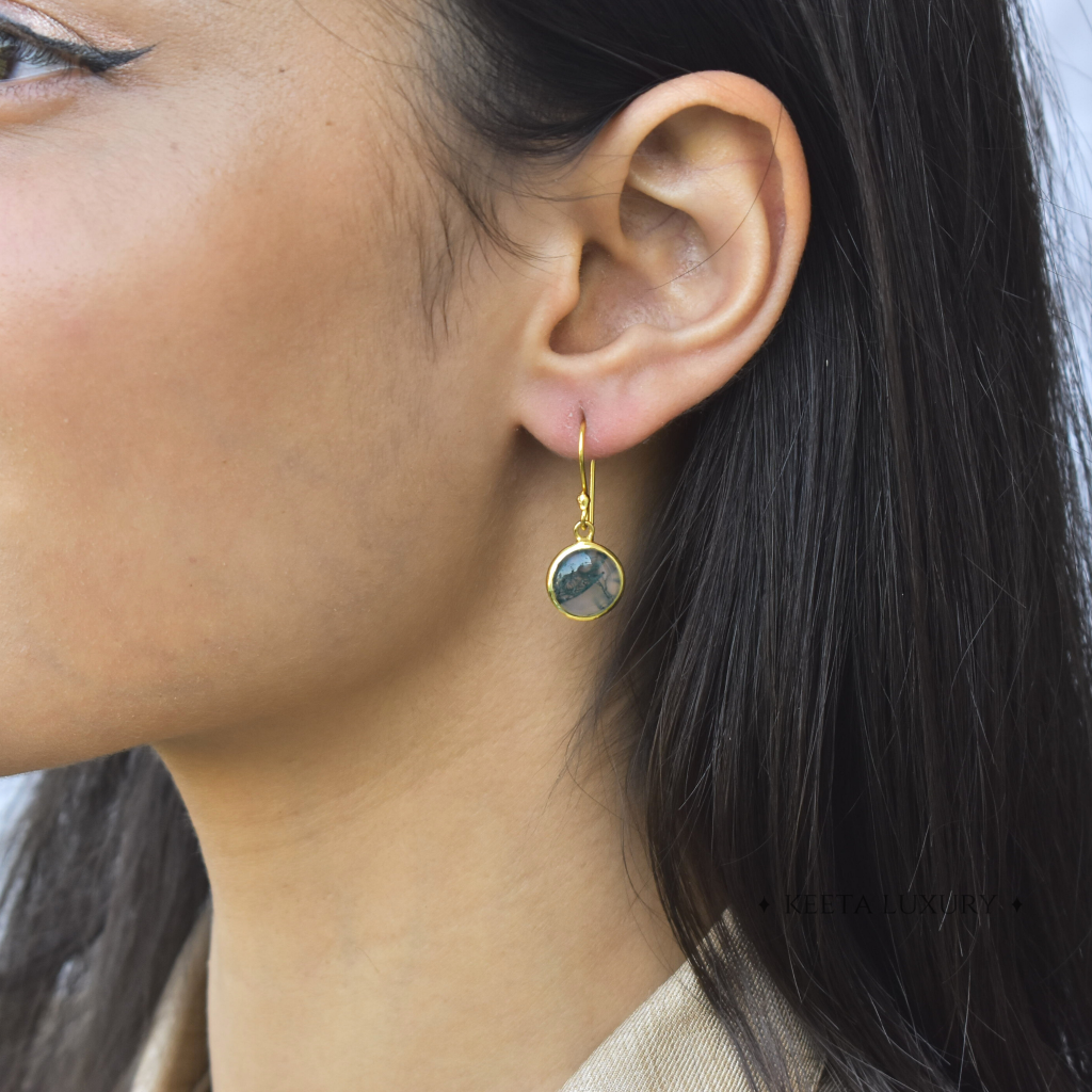 Exquisite - Moss Agate Earrings -