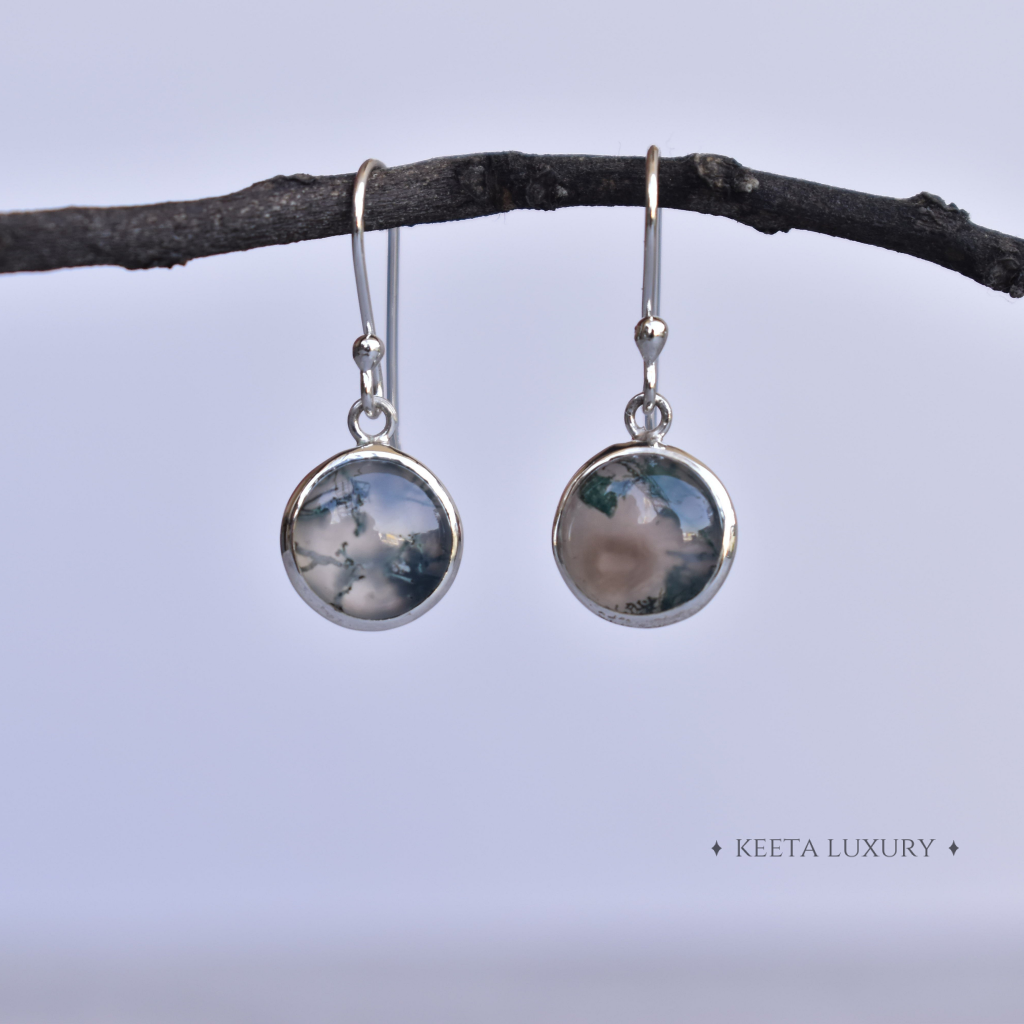 Exquisite - Moss Agate Earrings -