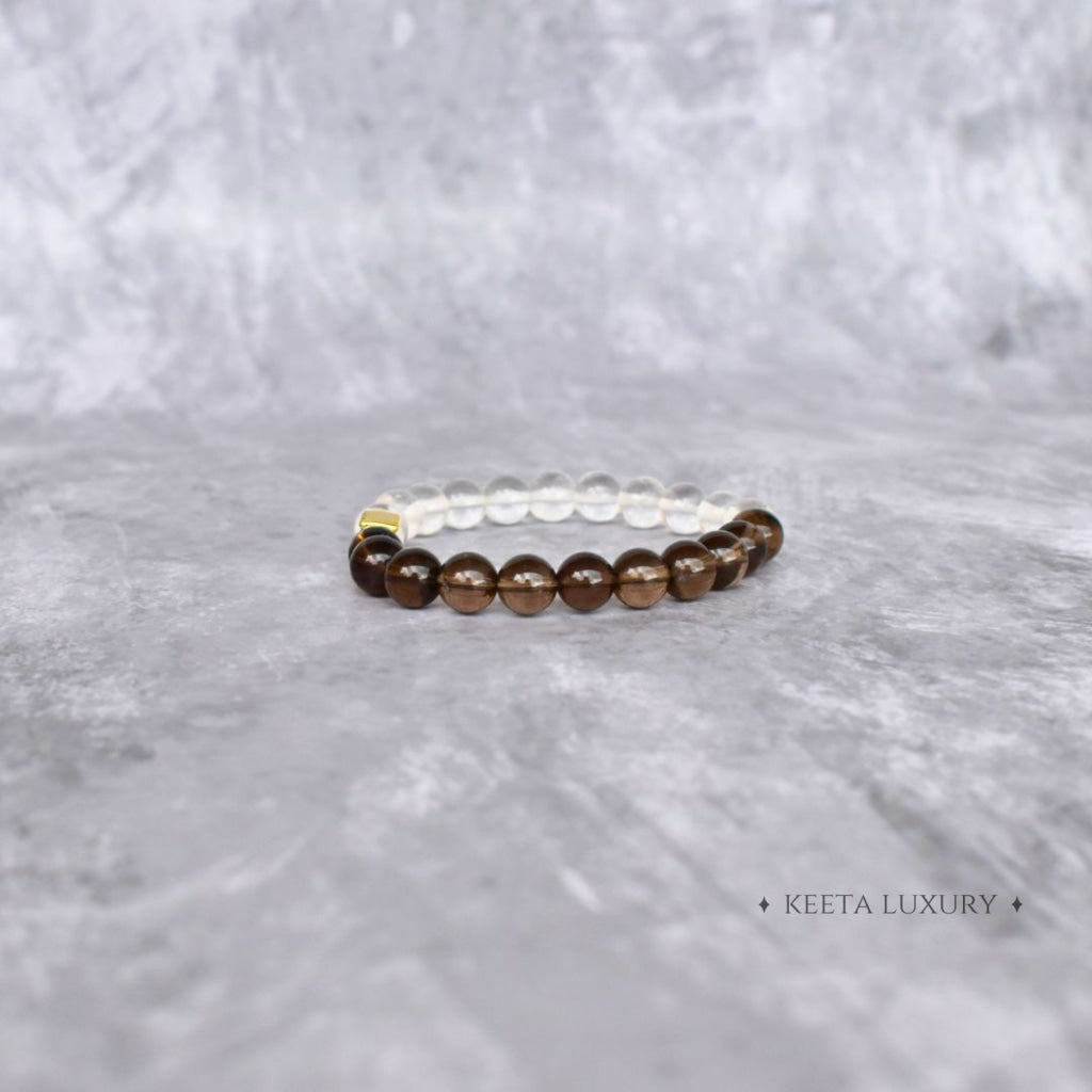 Eye Gaze - Smoky Quartz & Clear Bracelet Bracelets