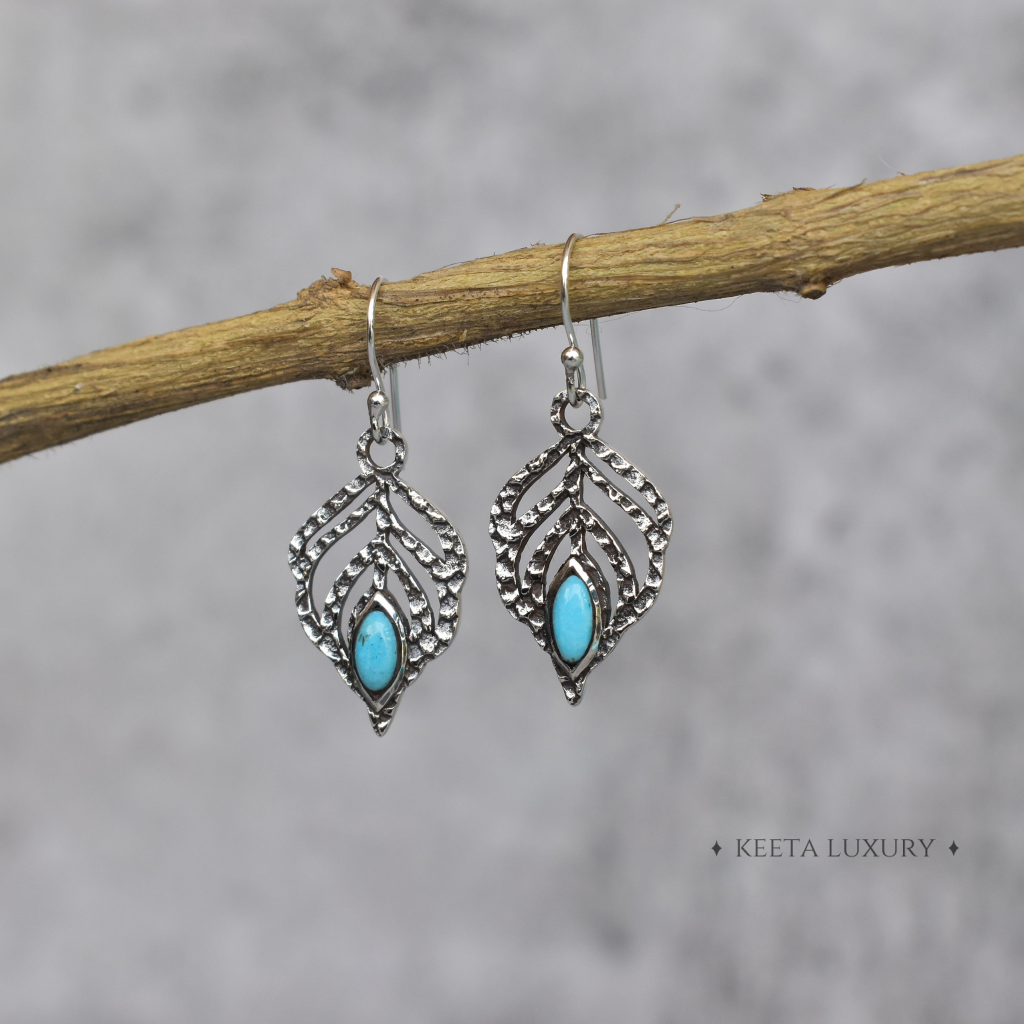 Feather - Turquoise Dangle -