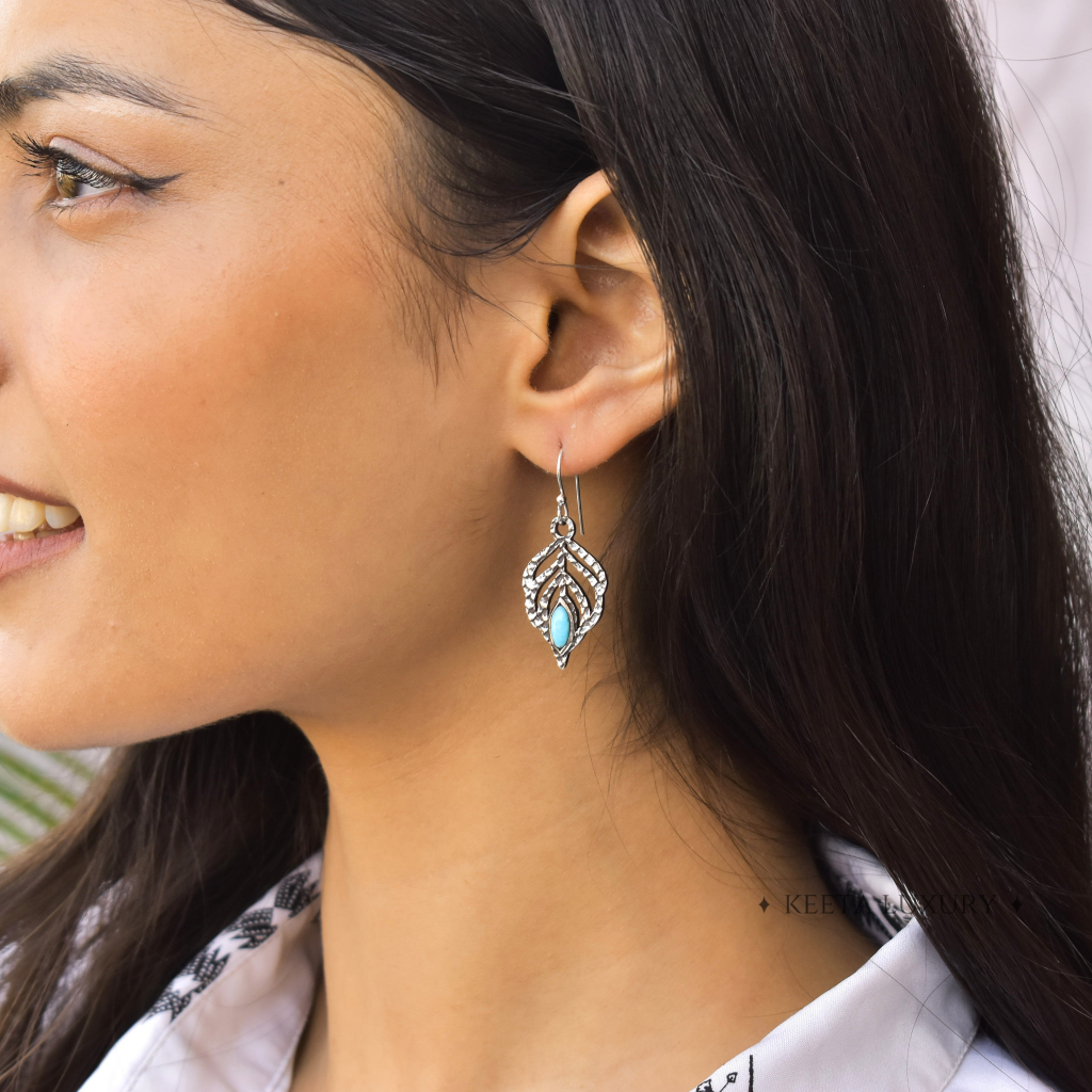 Feather - Turquoise Dangle -