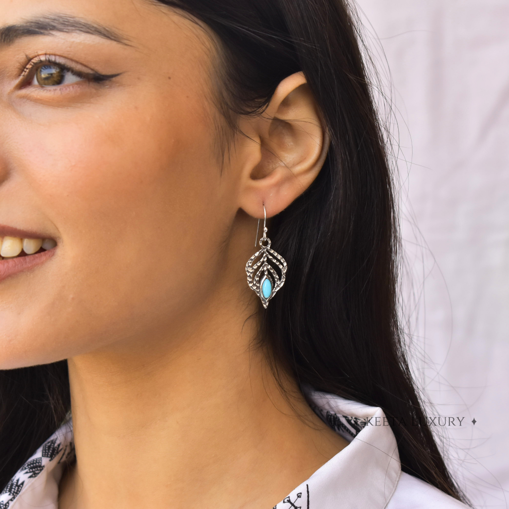 Feather - Turquoise Dangle -