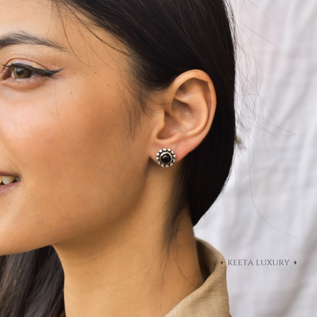 Flower Child - Black Onyx Studs -