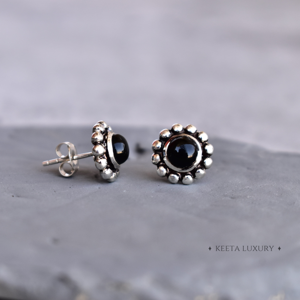 Flower Child - Black Onyx Studs -