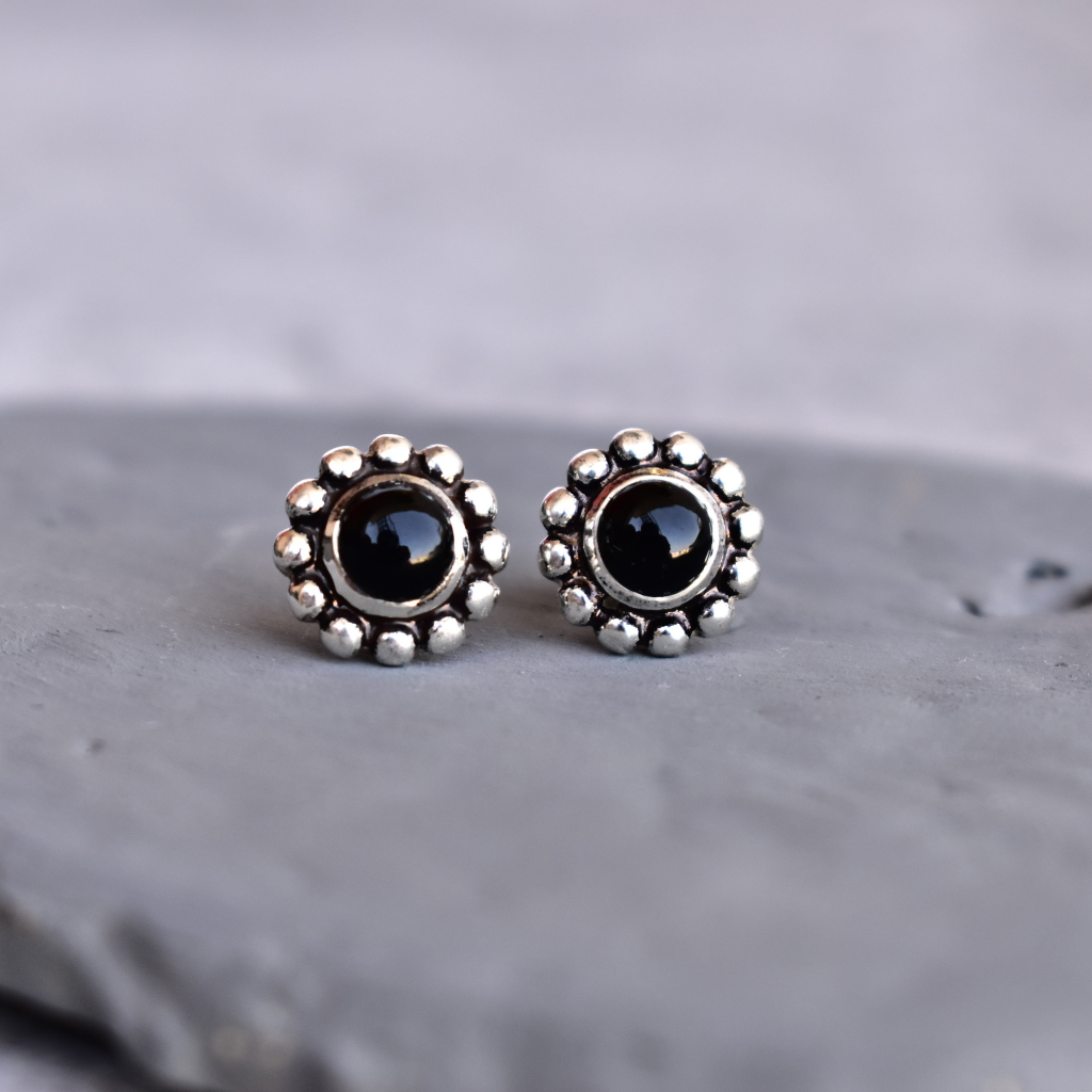 Flower Child - Black Onyx Studs -