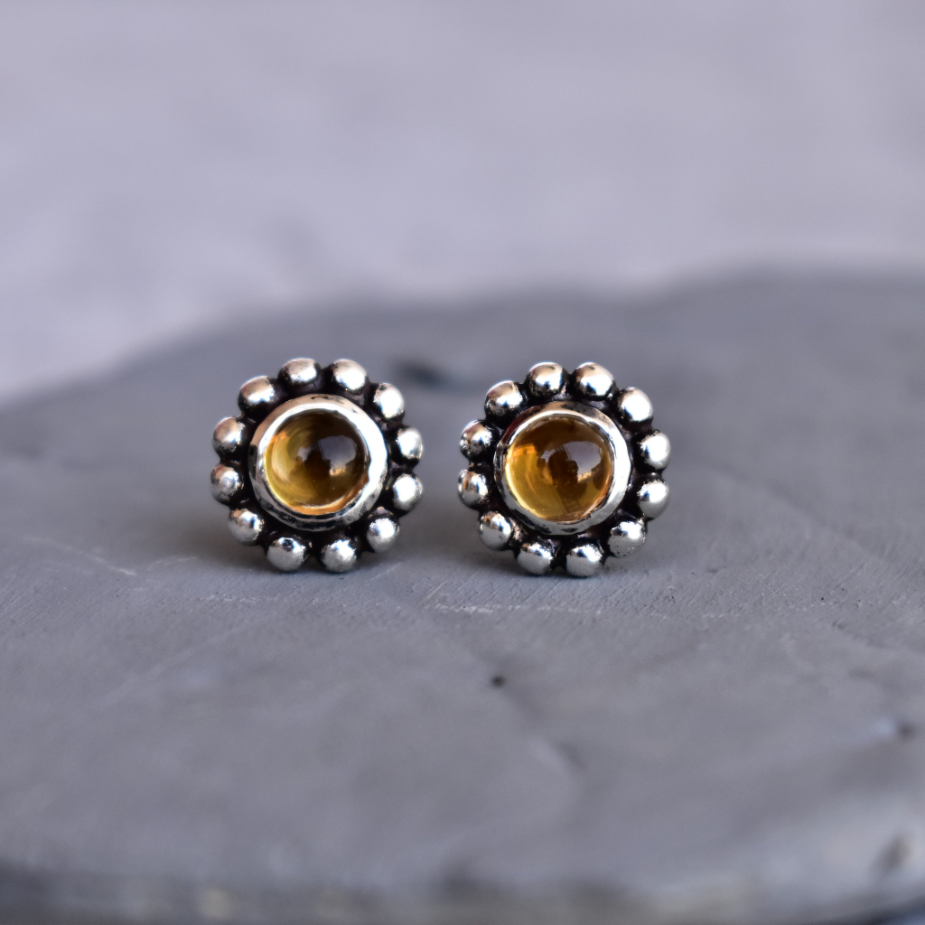 Flower Child - Citrine Studs -