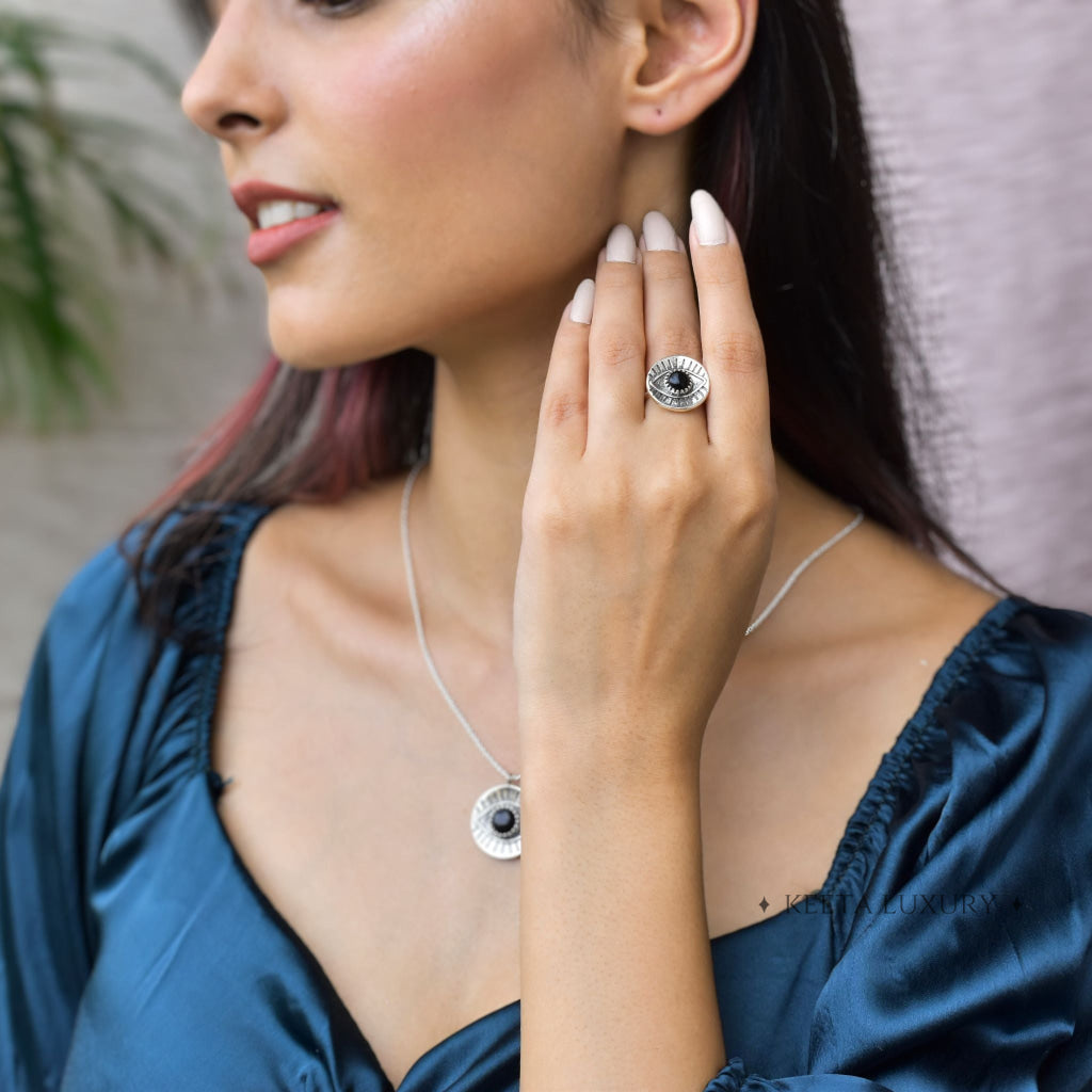 Gaze Guardian - Black Onyx Necklace -