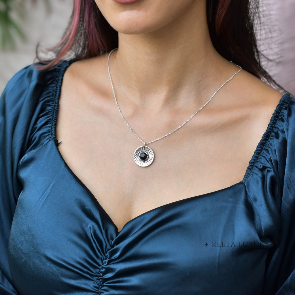 Gaze Guardian - Black Onyx Necklace -