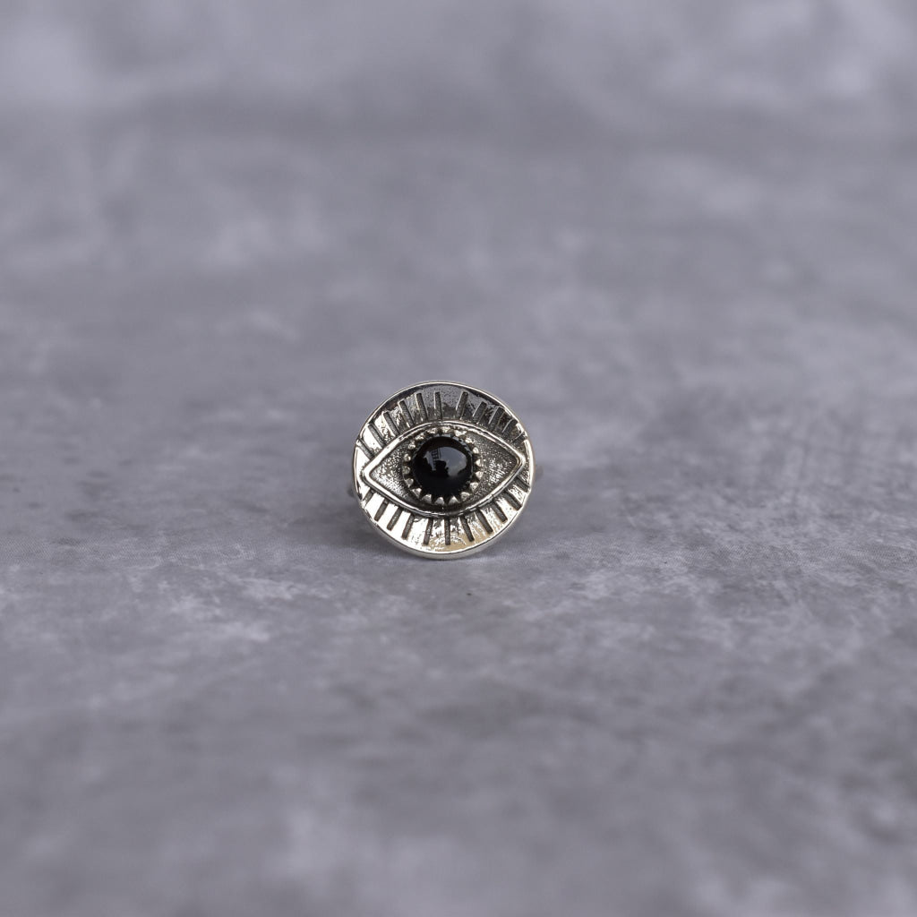 Gaze Guardian- Black Onyx Ring -