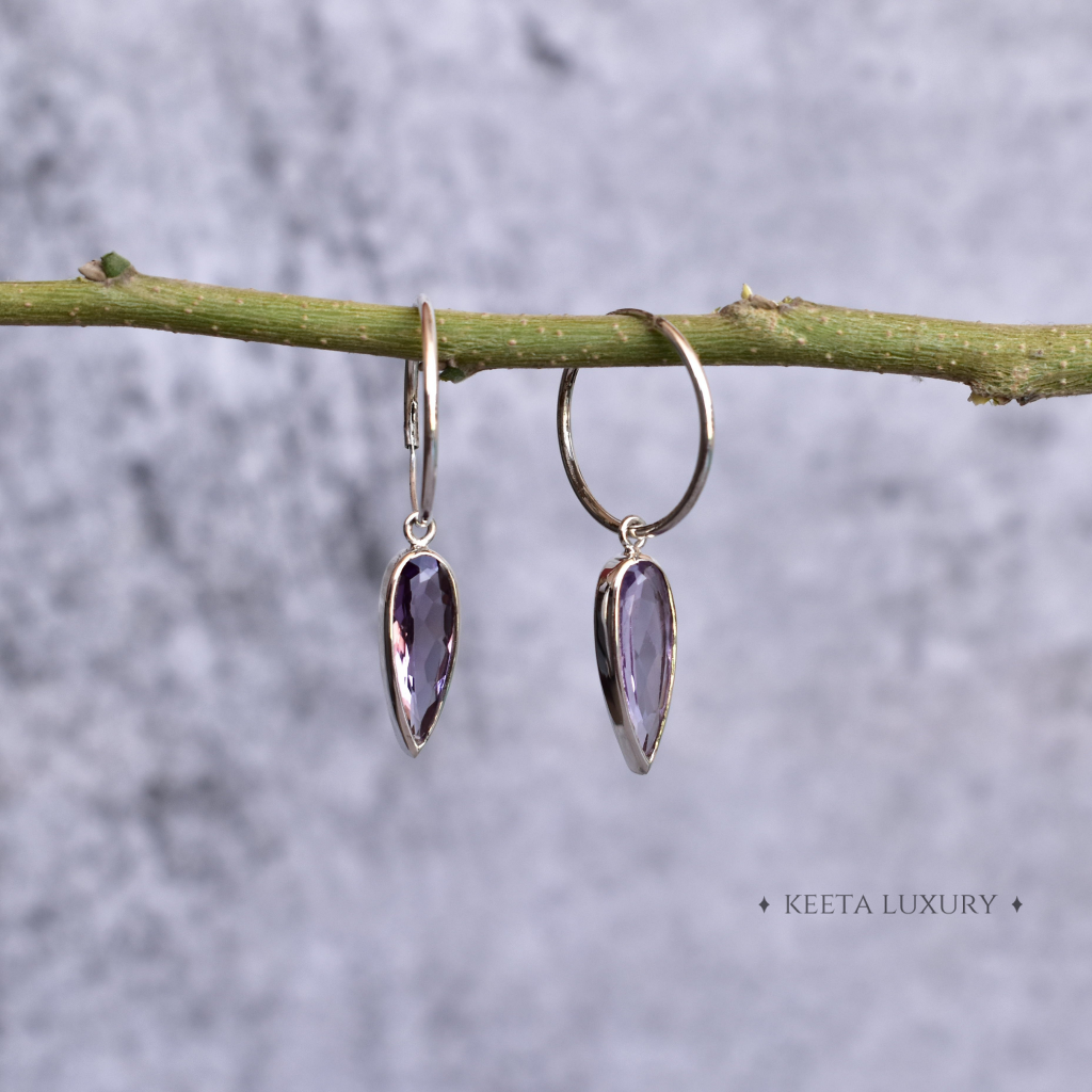 Glacier - Amethyst Earrings -