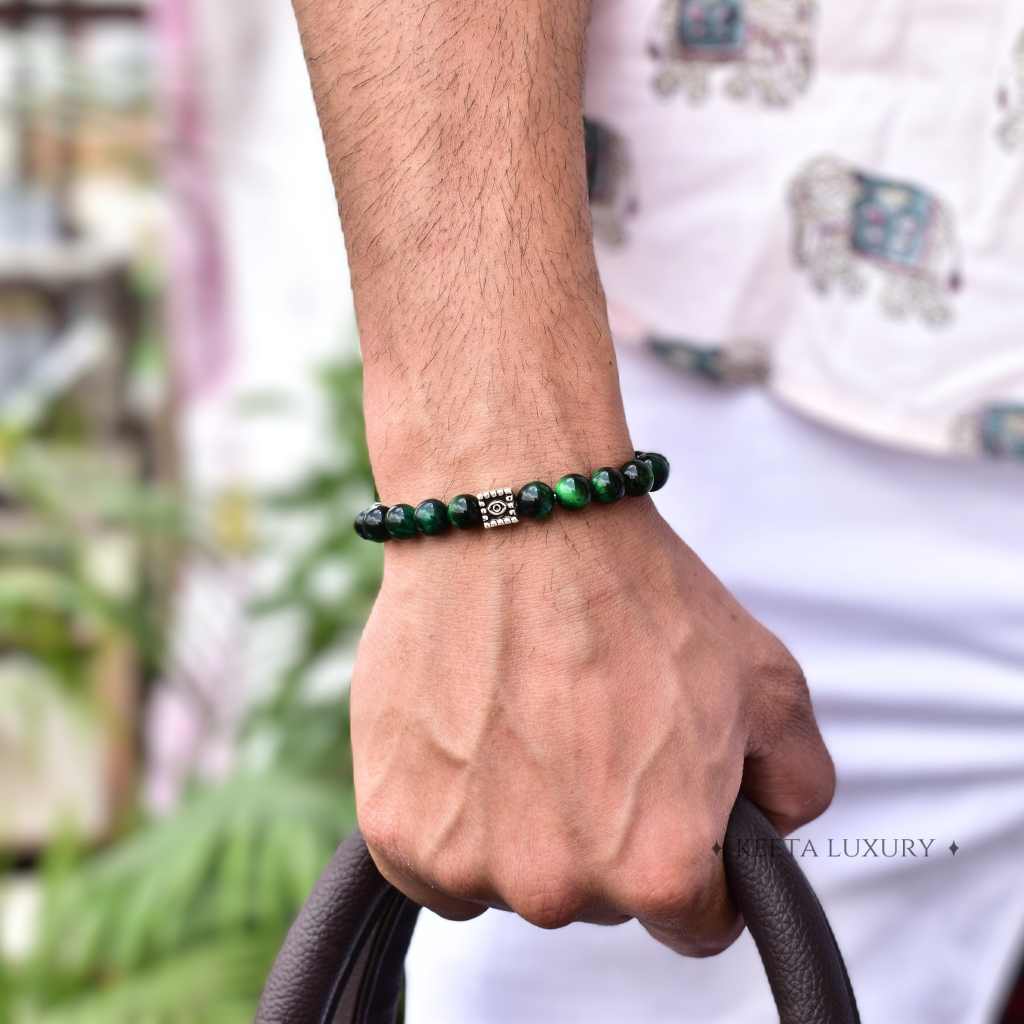 Green Horus - Green Tiger Eye Bracelet -