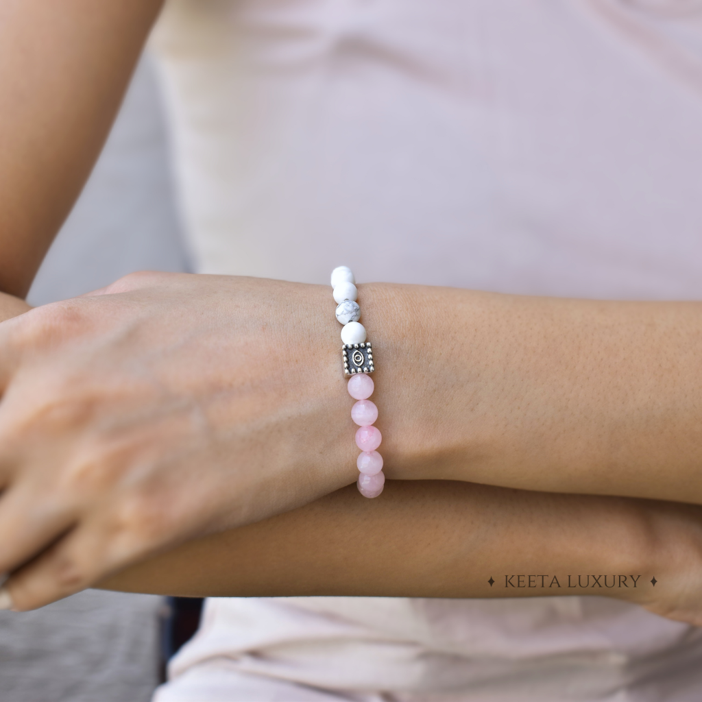 Guardian Eye - Rose Quartz & Howlite Bracelets -