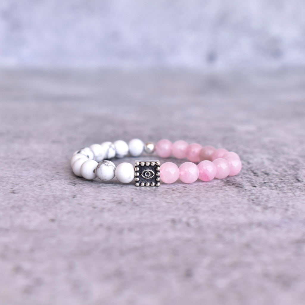 Guardian Eye - Rose Quartz & Howlite Bracelets -