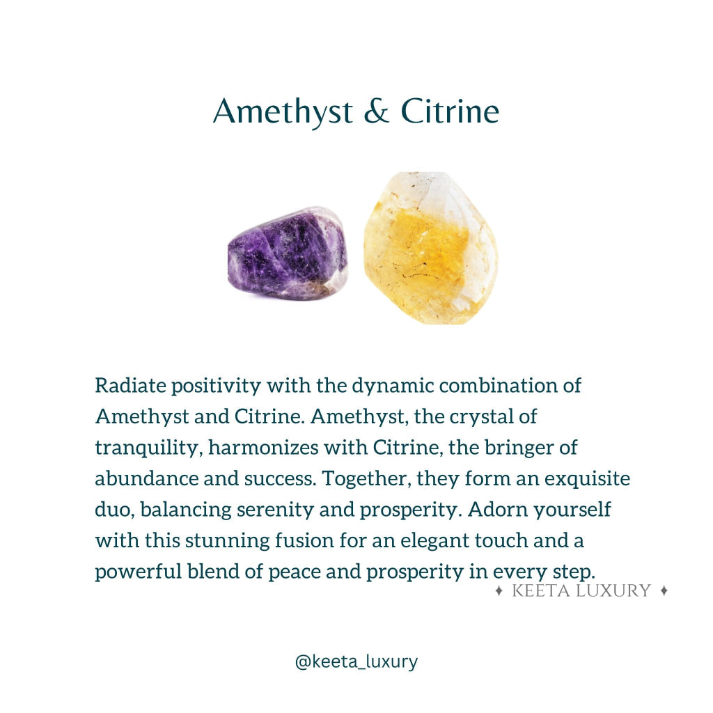 Hamsa Om- Citrine and Amethyst Bracelets -