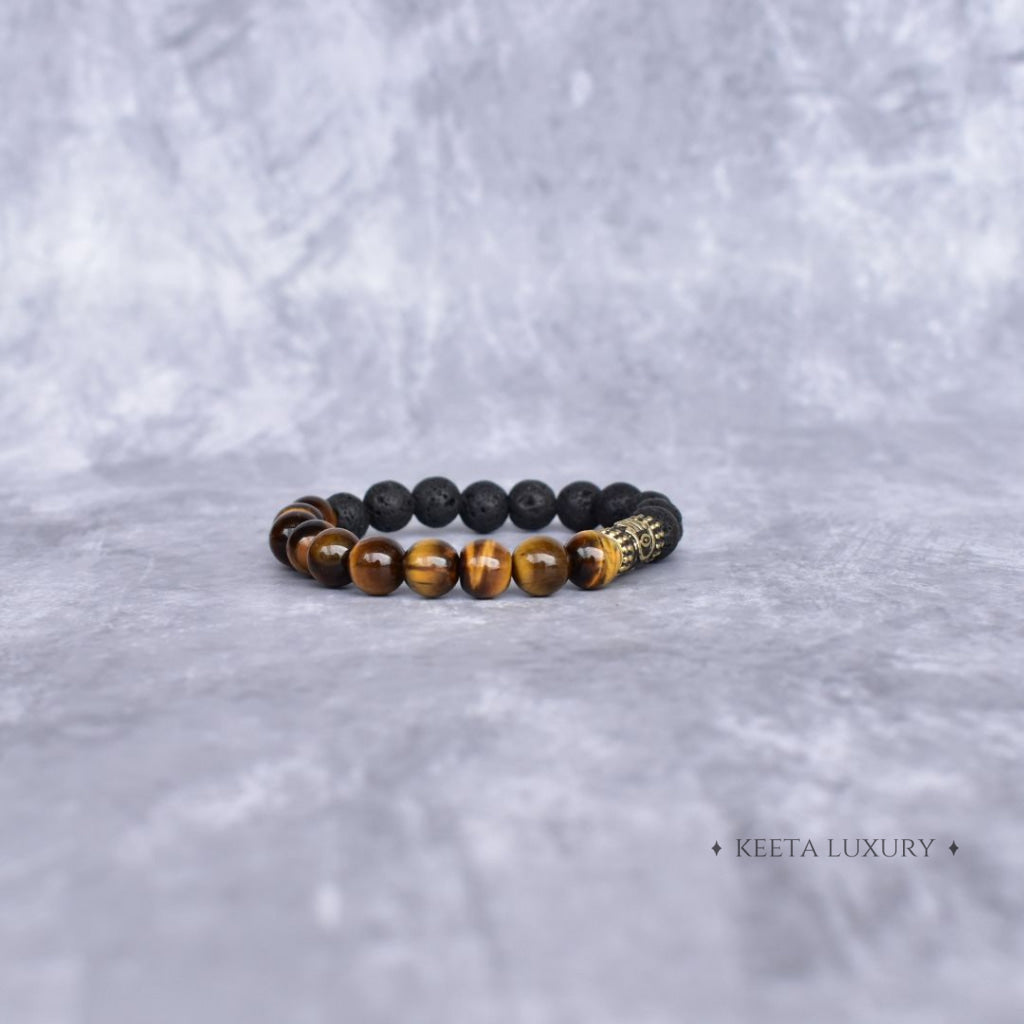 Hamsa Protection - Tiger’s Eye & Lava Bracelets Bracelets
