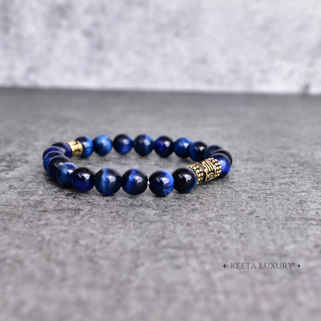 Hamsa Protector - Blue Tiger Eye Bracelet -