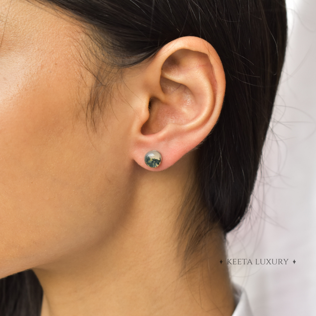 Inclusion Pop - Moss Agate Earrings -