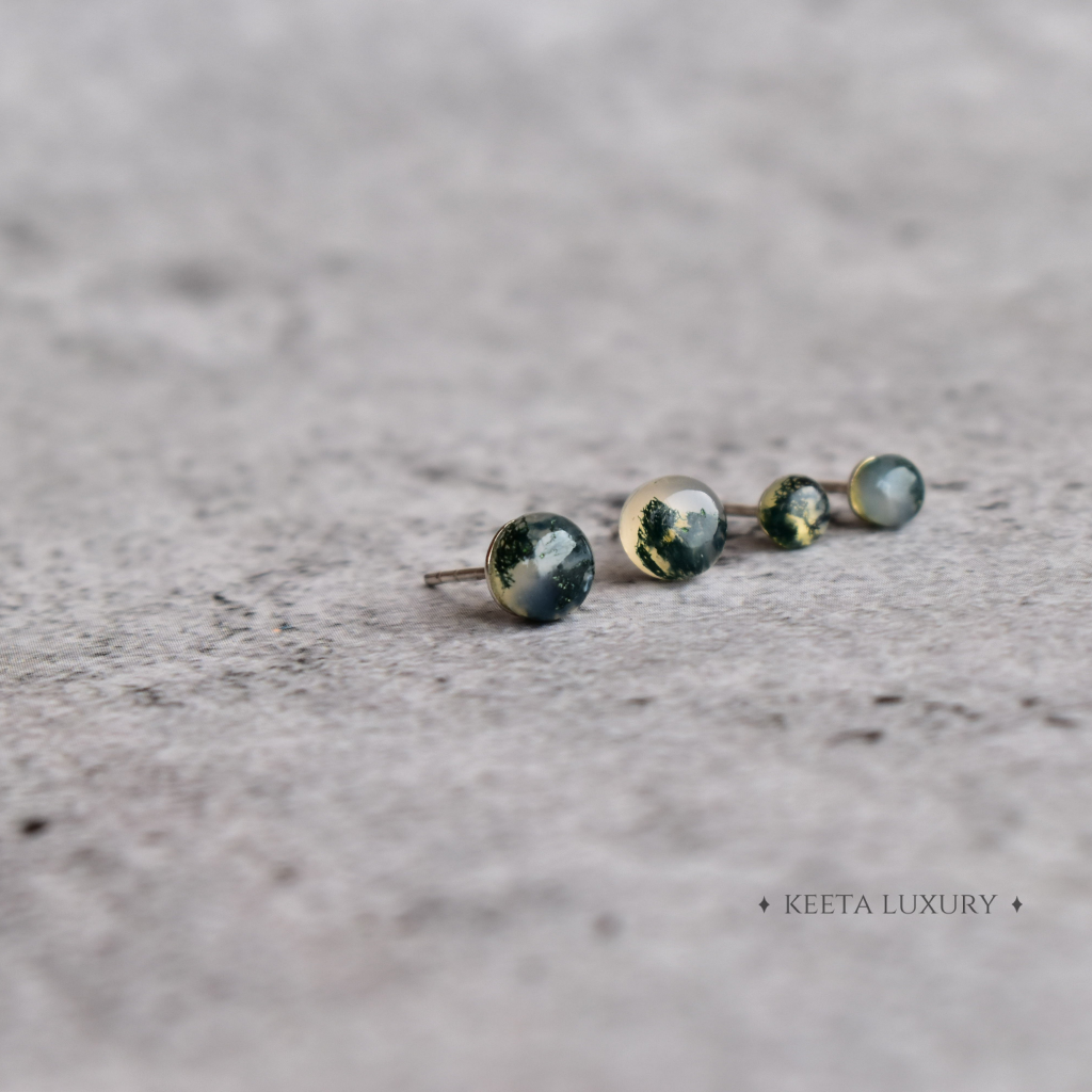 Inclusion Pop - Moss Agate Earrings -