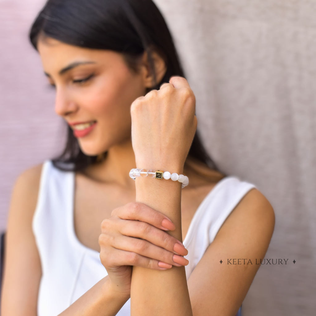 Intuition - Selenite & Clear Quartz Bracelet For Women Bracelets