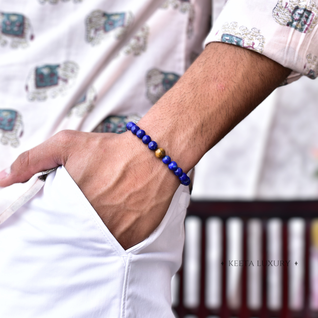 Lapis Prince- Tiger Eye And Lapis Lazuli Bracelets -