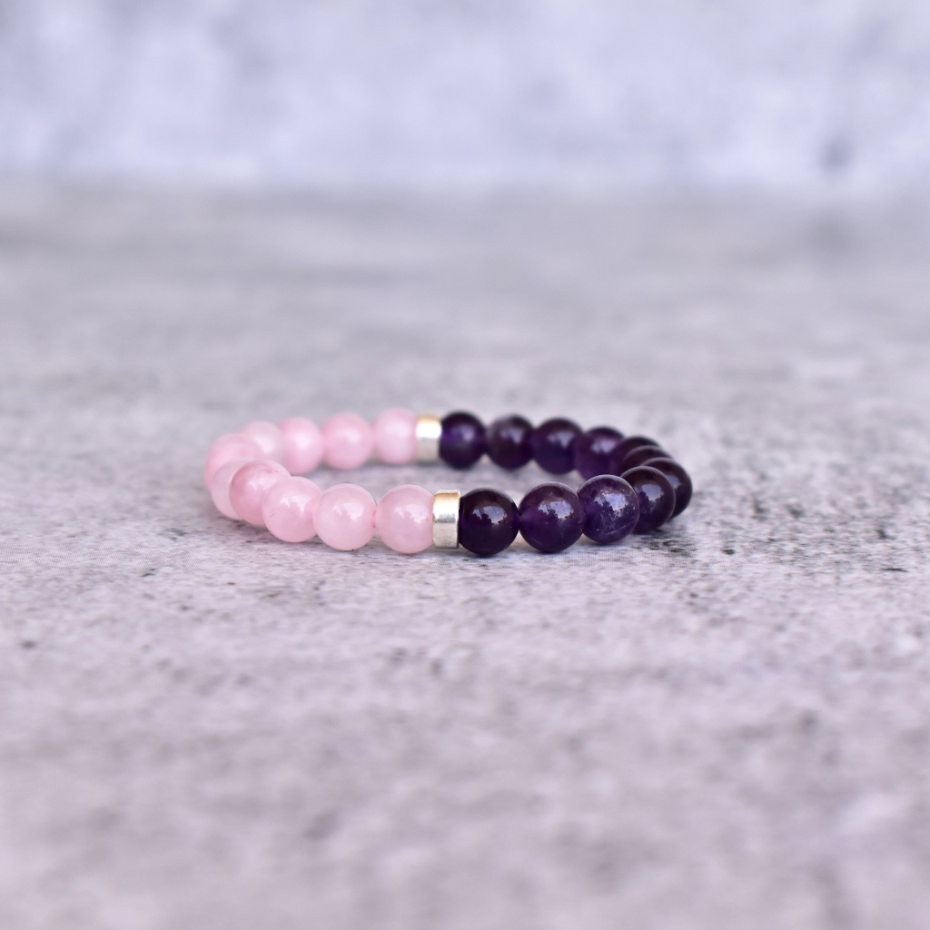 Lavender Dreams - Rose Quartz & Amethyst Bracelets -