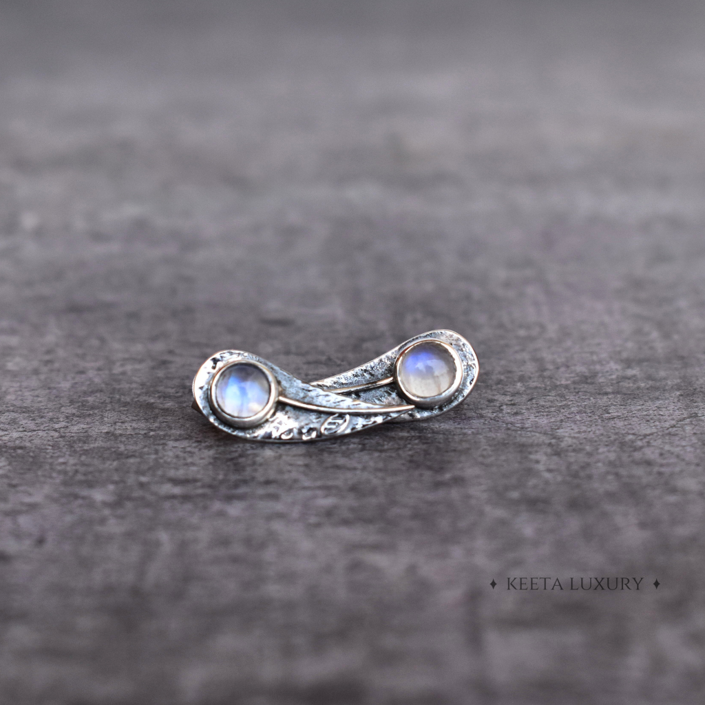 Leaf Bud - Moonstone Earrings -