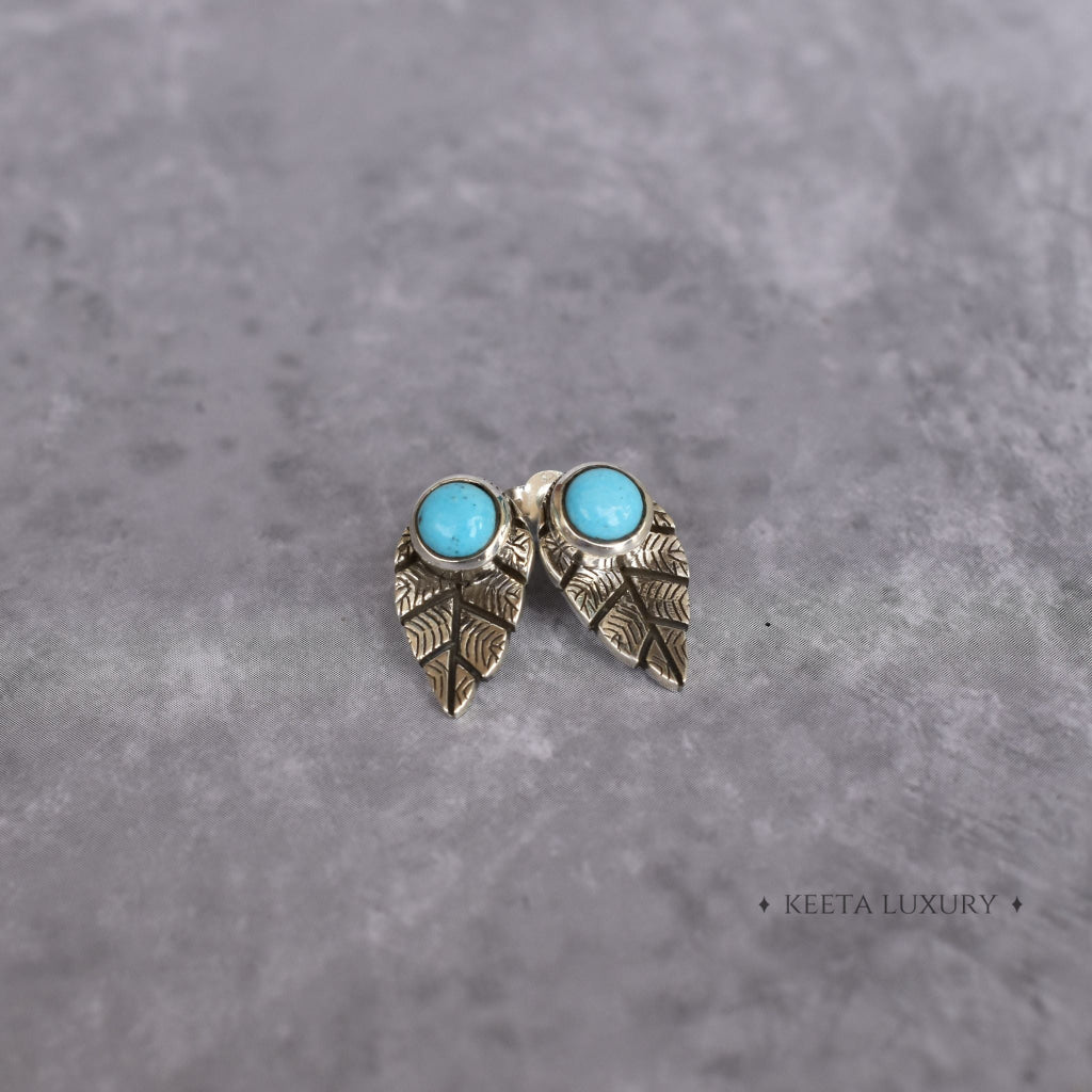 Leaf Lore - Turquoise Studs -