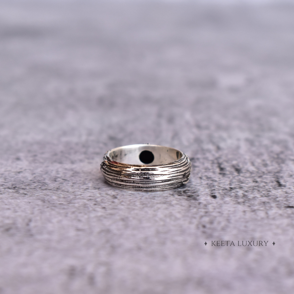 Leaf Shadow - Black Onyx Ring -
