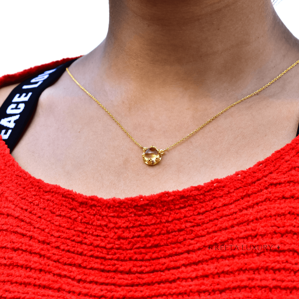 Leaf Sunshine - Citrine Necklace -