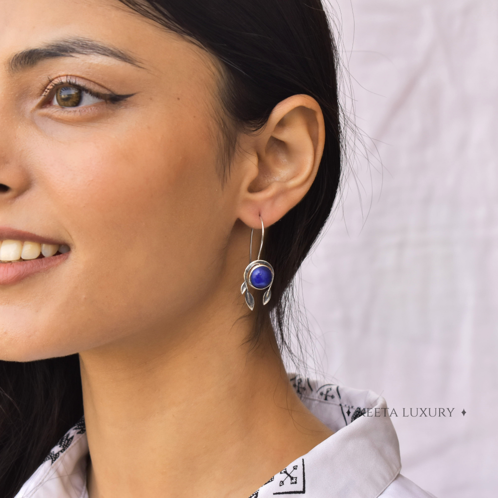 Leafy Exotic - Lapis Earrings -