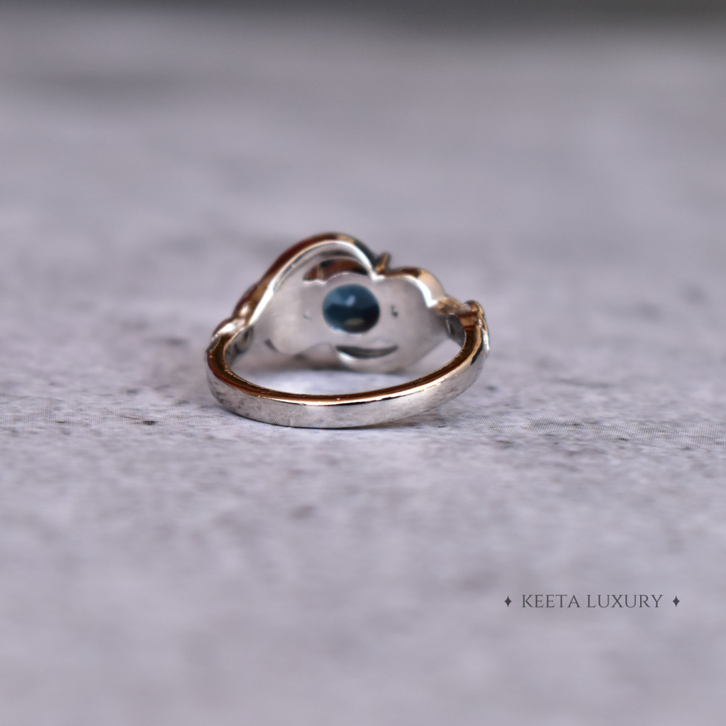 Leafy Fantasy - Blue Topaz Ring -