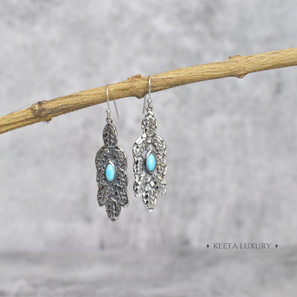 Leafy Wave - Turquoise Dangle -