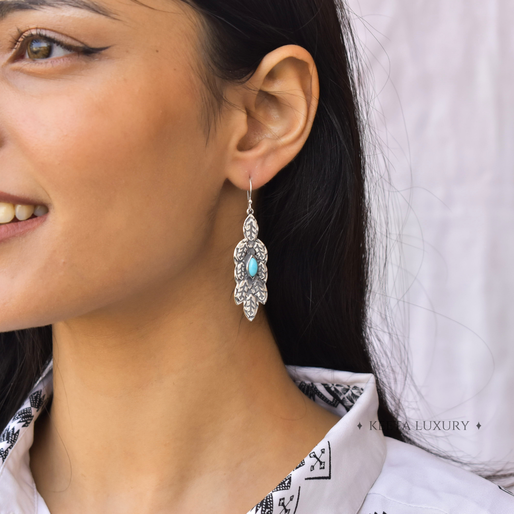 Leafy Wave - Turquoise Dangle -