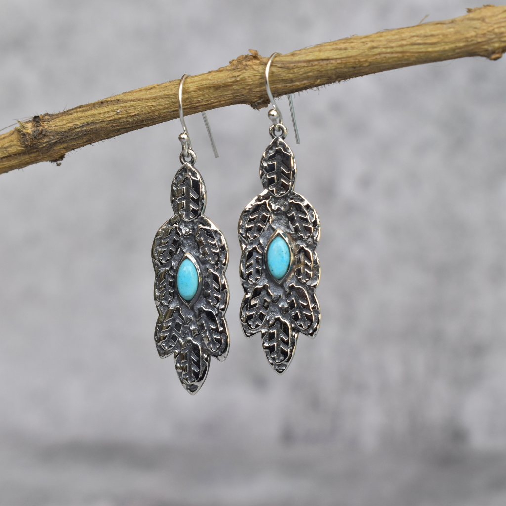 Leafy Wave - Turquoise Dangle -