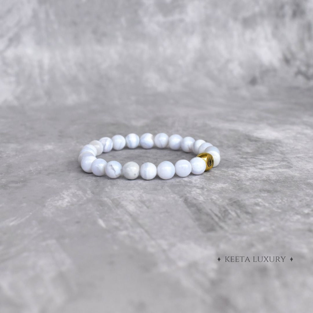 Lotus - Blue Lace Agate Bracelet Bracelets