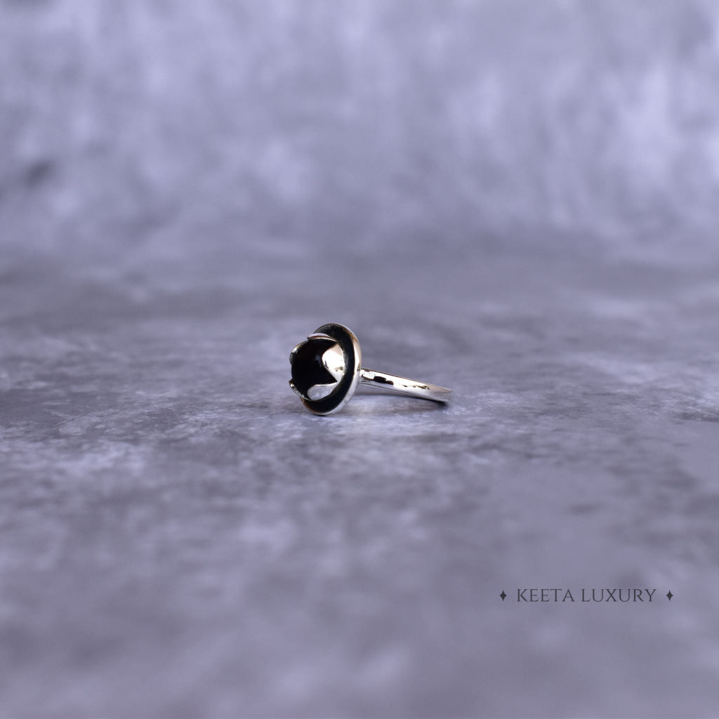 Lotus Dream - Black Onyx Ring -