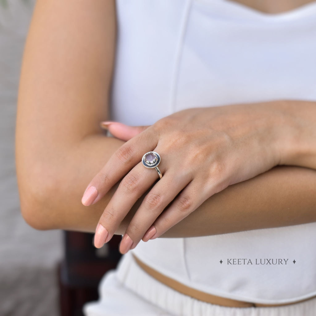 Lotus Dream - Rose Quartz Ring -