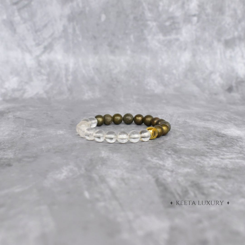 Lotus - Pyrite & Clear Quartz Bracelet Bracelets