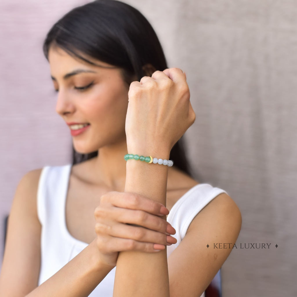 Lunar - Green Aventurine & Blue Lace Agate Bracelet Bracelets