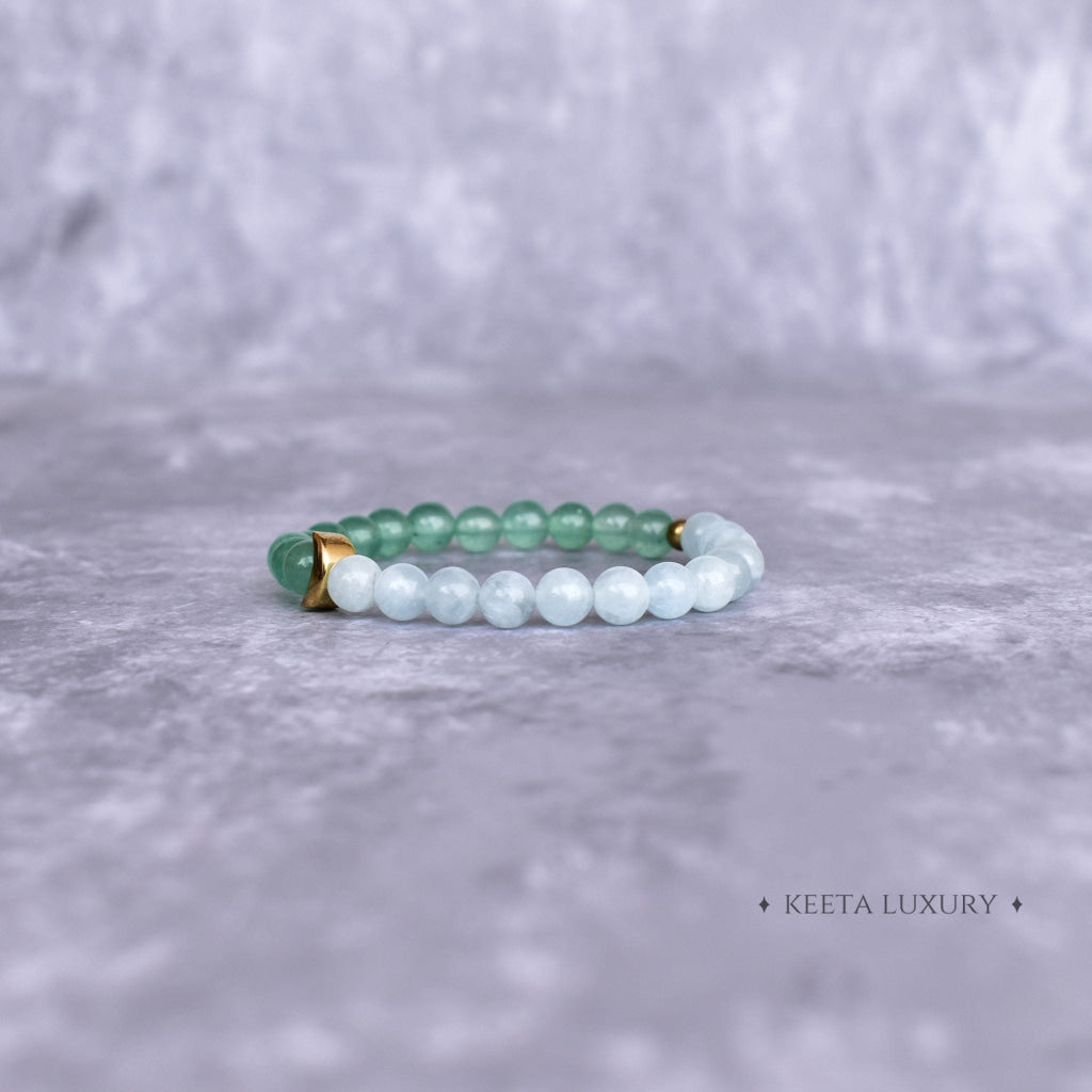 Lunar - Green Aventurine & Blue Lace Agate Bracelet Bracelets
