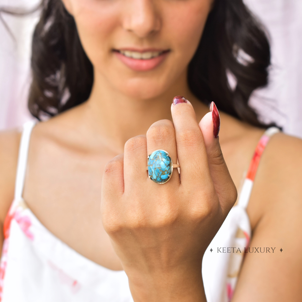 Majestic - Copper Turquoise Ring -