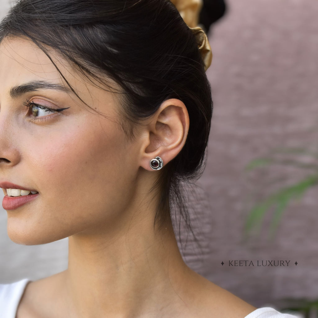 Marine Muse - Garnet Stud -