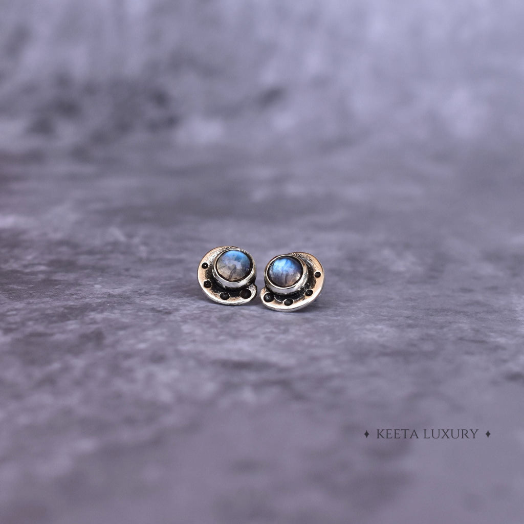 Marine Muse - Moonstone Studs -