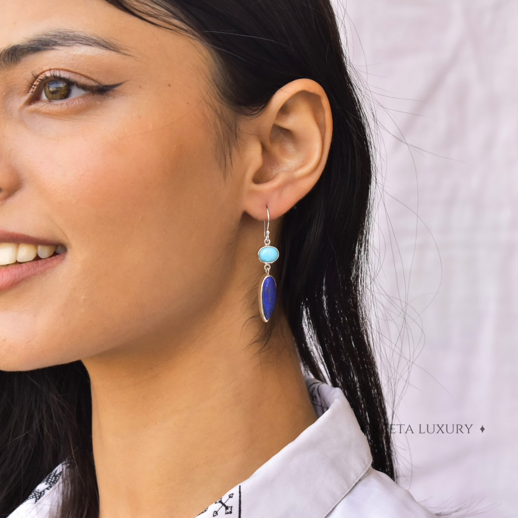 Midnight Blue - Turquoise & Lapis Earrings -